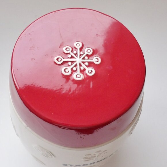 Starbucks 2011 Snowflake Holiday Canister Cookie Treat Jar with Sealed Lid - Picture 5 of 11